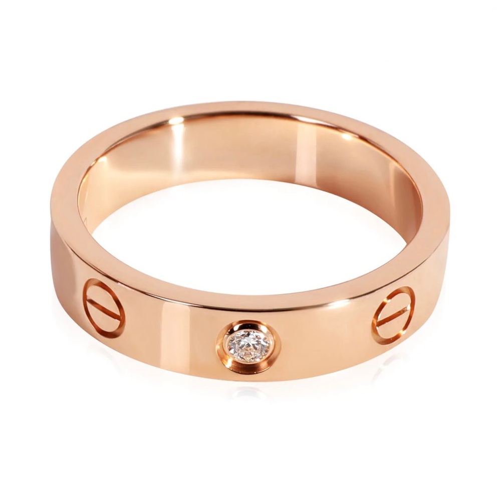 Rose Gold Love Screw Ring - Thin Band